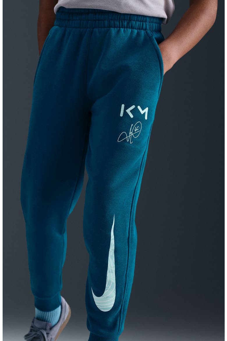 Kids' Kylian Mbappé Club Fleece Joggers, Alternate, color, GREEN ABYSS/ IGLOO/ LIGHT DEW