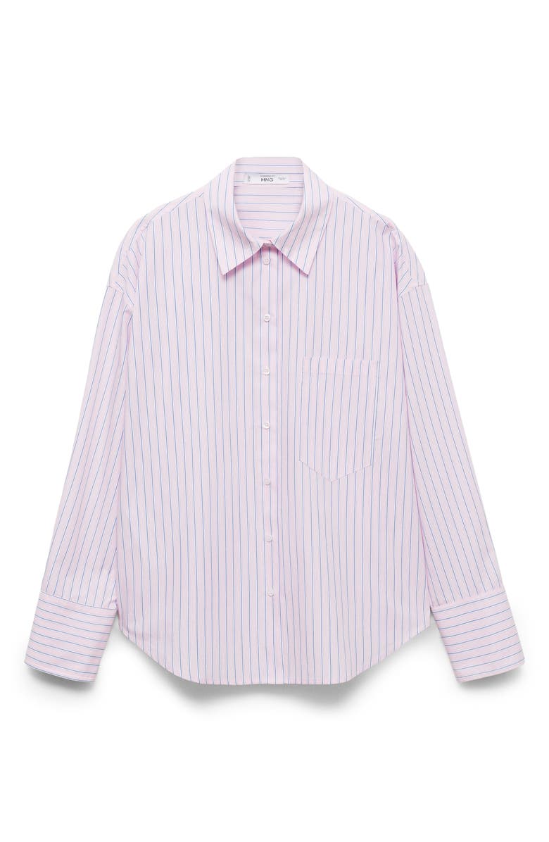 MANGO Stripe Cotton Button-Up Shirt, Alternate, color, 