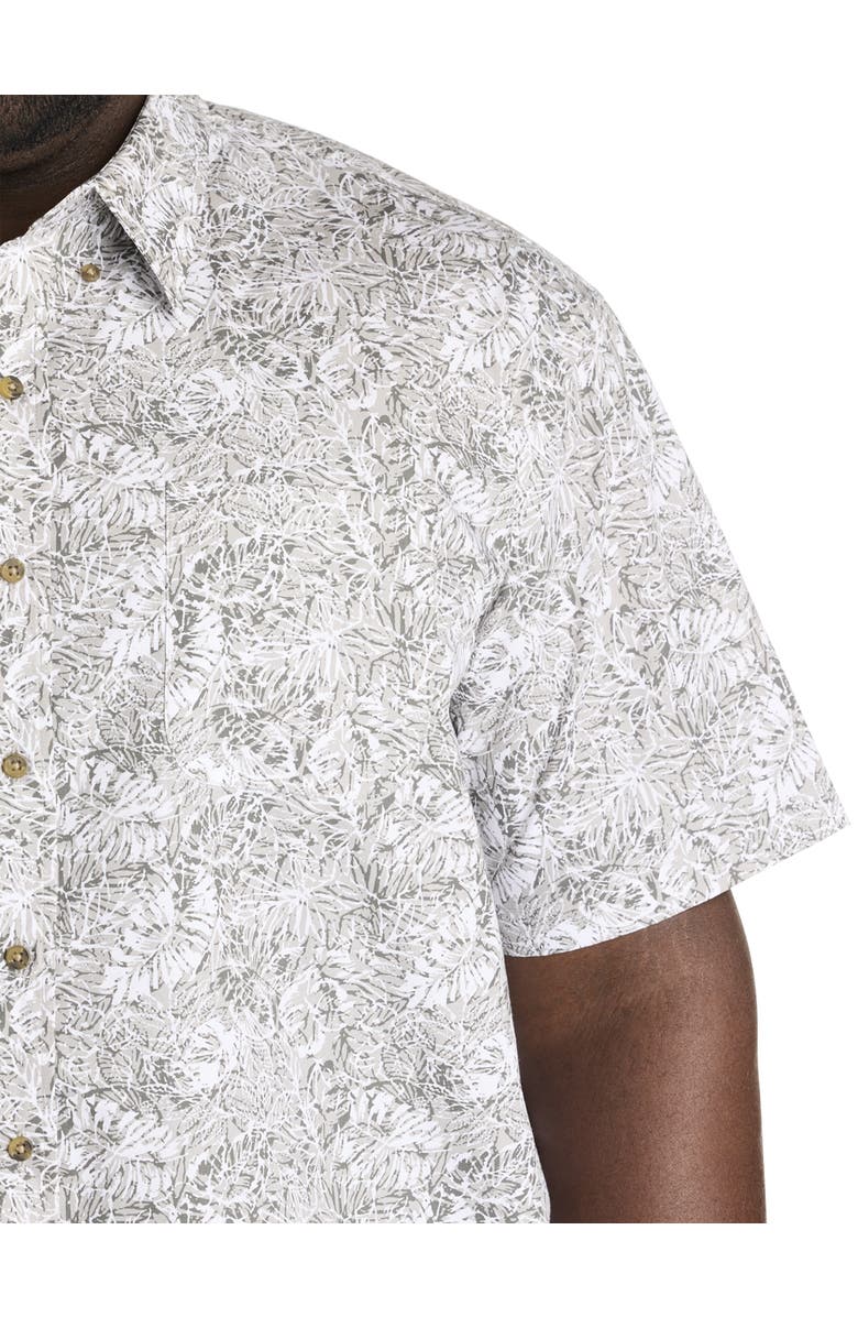 Harbor Bay by DXL Big & Tall Easy-Care Leaf Print Sport Shirt, Alternate, color,