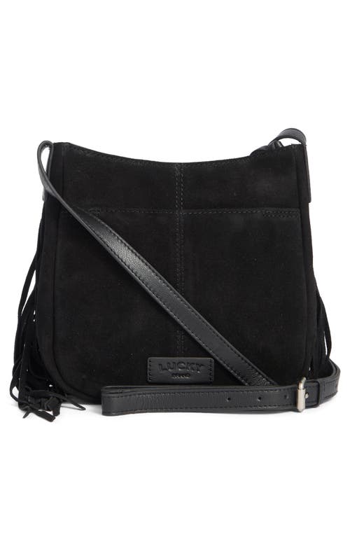 Lucky Brand Bran Nyra Small Fringe Crossbody Bag In Black