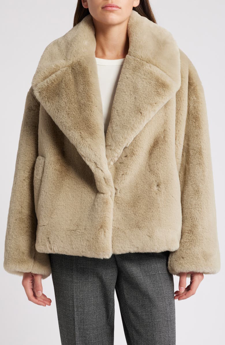 BOSS Curmeta Faux Fur Jacket, Alternate, color, 