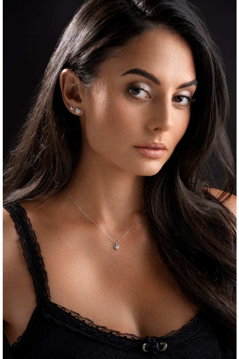 Icon Diamond Heart Pendant Necklace (Nordstrom Exclusive), Alternate, color, 18K WHITE GOLD
