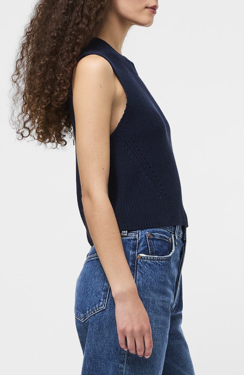 French Connection Mozart Crop Sweater Vest, Alternate, color, Marine