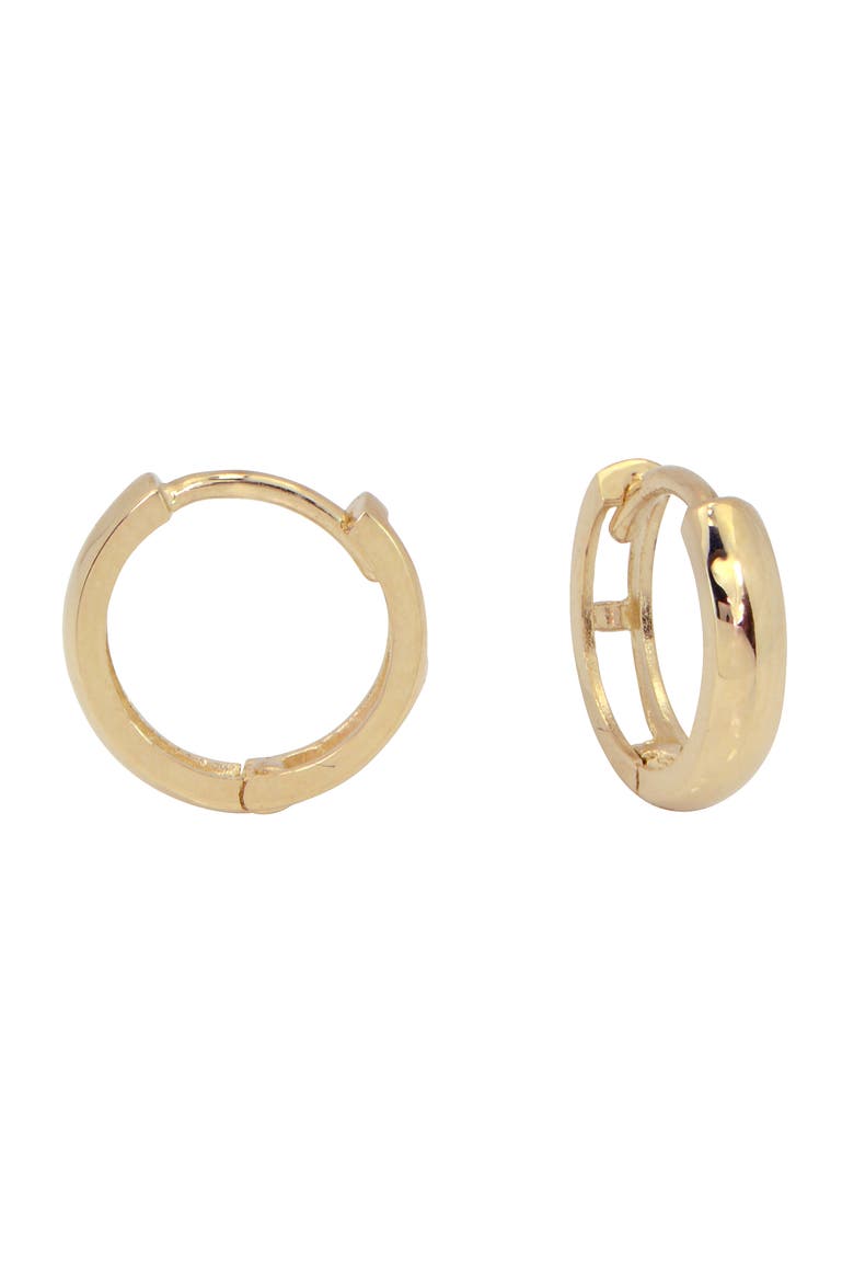 14K Yellow Gold Huggie Hoop Earrings, Main, color, GOLD
