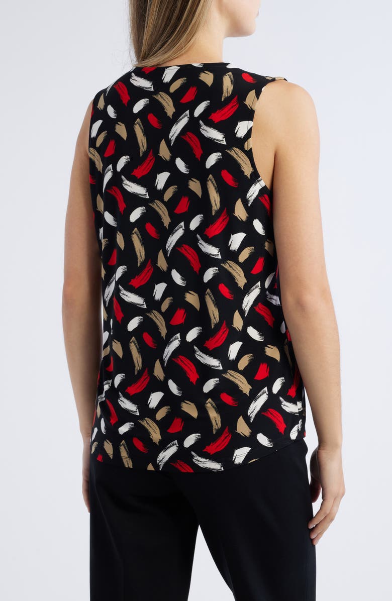 Anne Klein Brush Stroke Print Pleat Neck Shell, Alternate, color, 