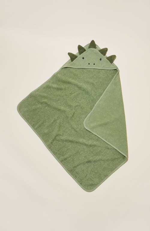 Cotton On Kids Kid's Baby Snuggle Towel In Deep Sage Dino