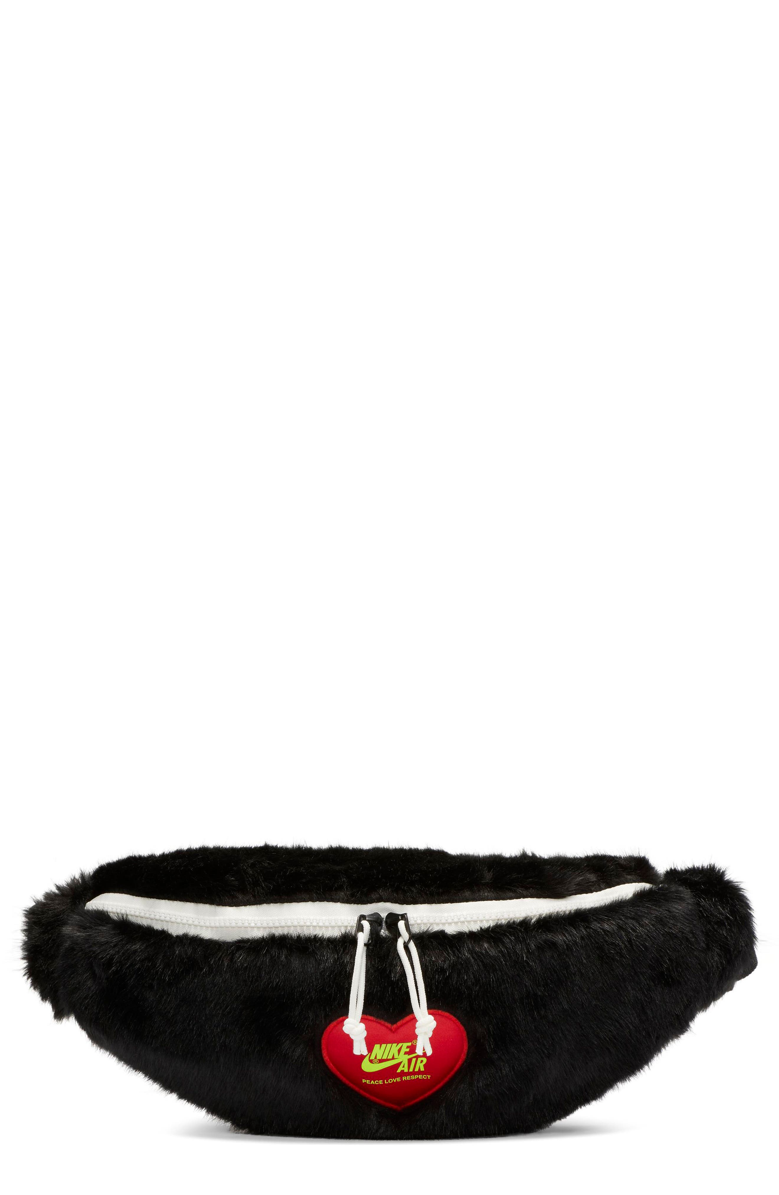 Nike x Olivia Kim Heritage Faux Fur Belt Bag, Main, color, 