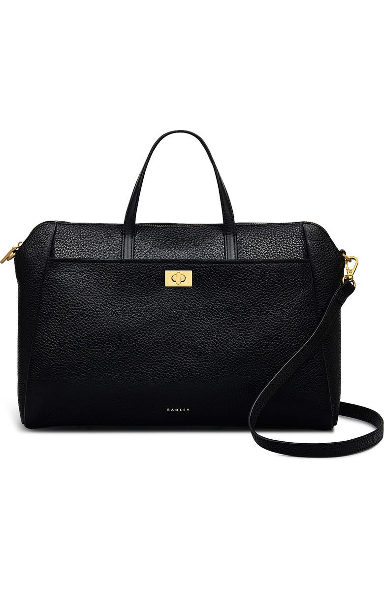Radley Brook Avenue Pebbled Leather Satchel, Main, color, Black