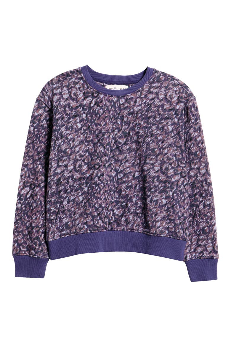 Classic Print Sweatshirt, Alternate, color, LAVENDER MIDNIGHT