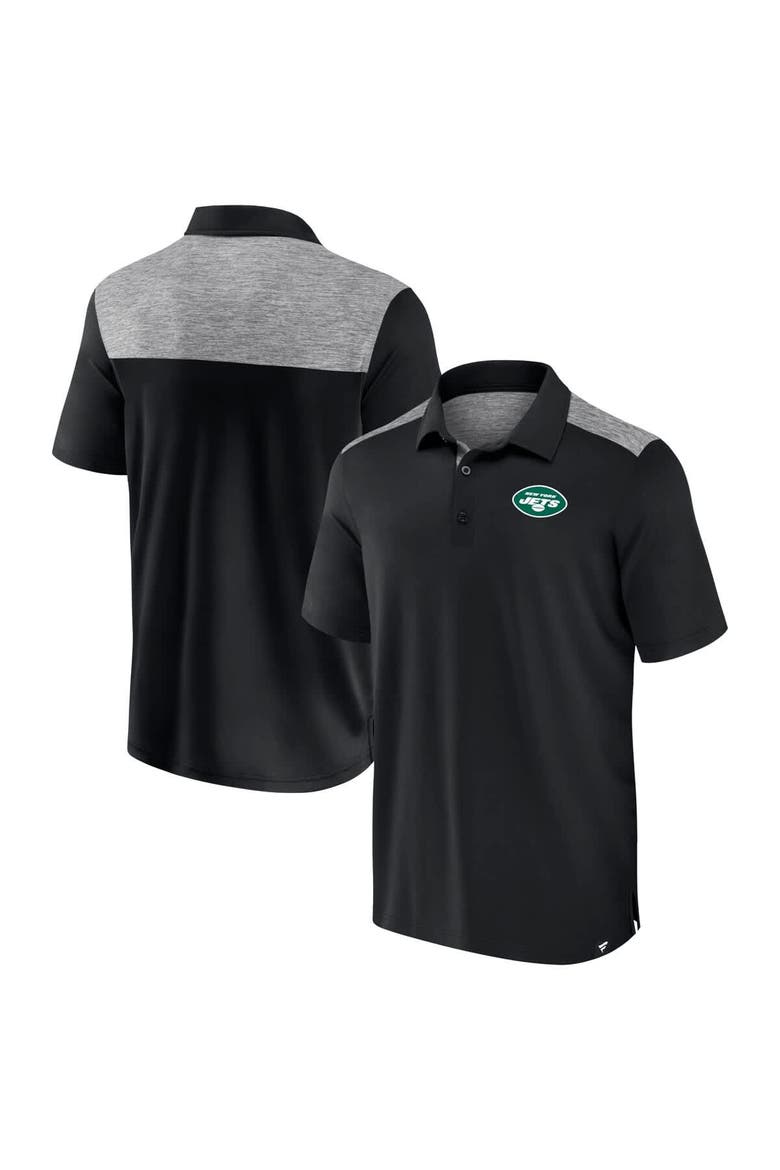 Men's Fanatics Black New York Jets Long Shot Polo, Alternate, color, Black