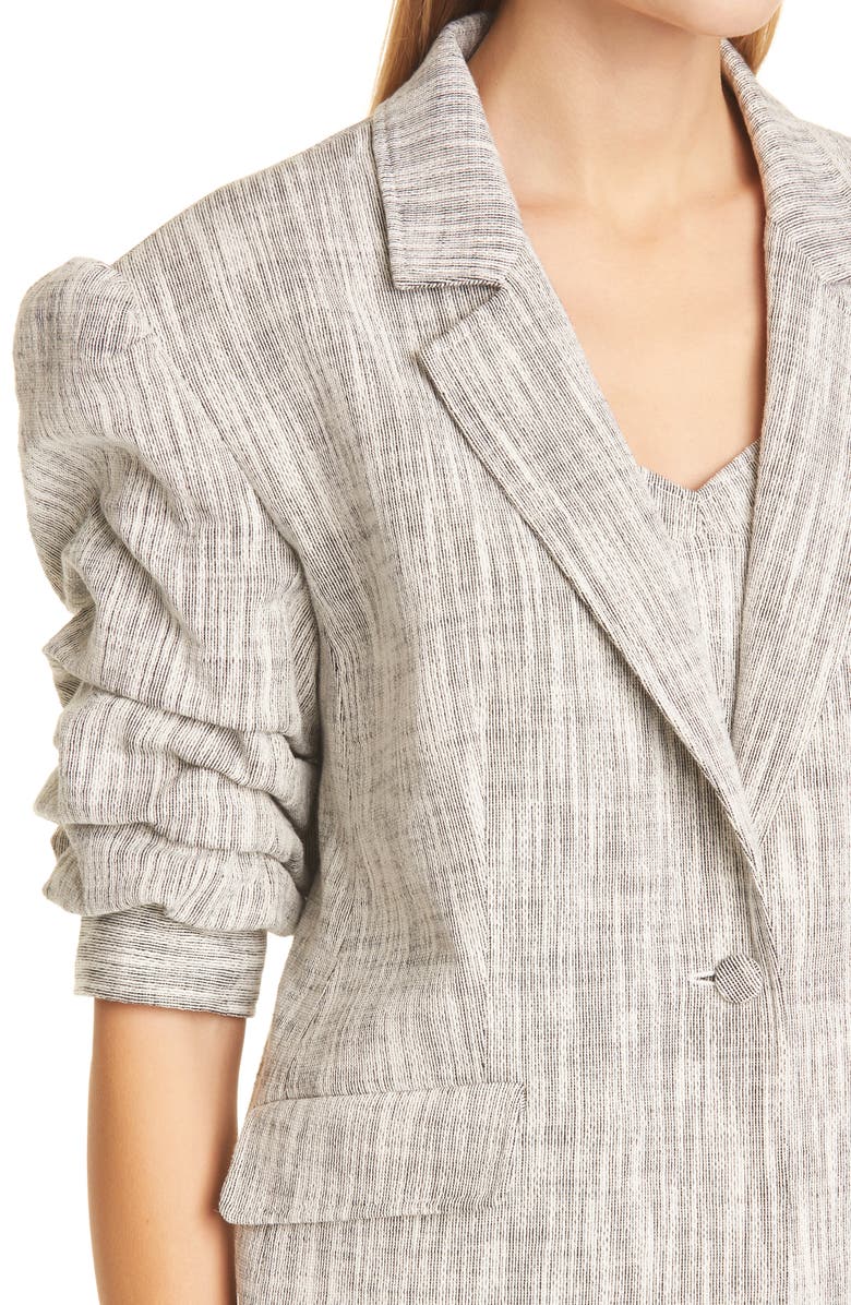 Cinq à Sept Lena Tweed Ruched Sleeve Jacket, Alternate, color, 