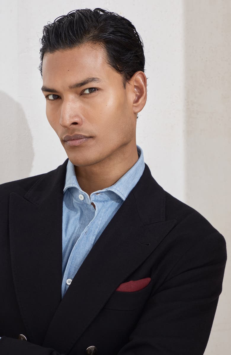 Brunello Cucinelli Blazer with metal buttons, Alternate, color, Black