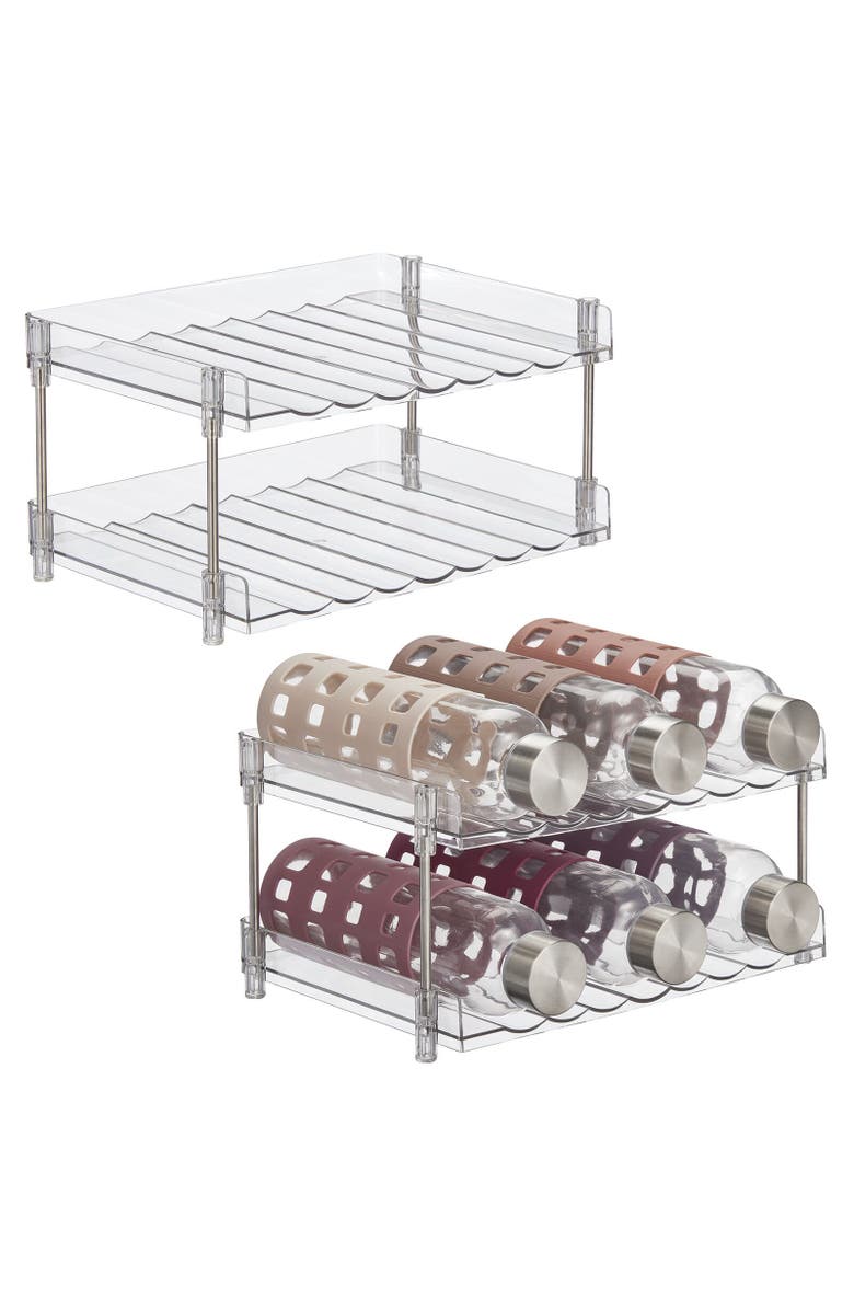mDesign Free-Stand Stackable 2-Tier Water Bottle Holder, 2 Pack, Alternate, color, 