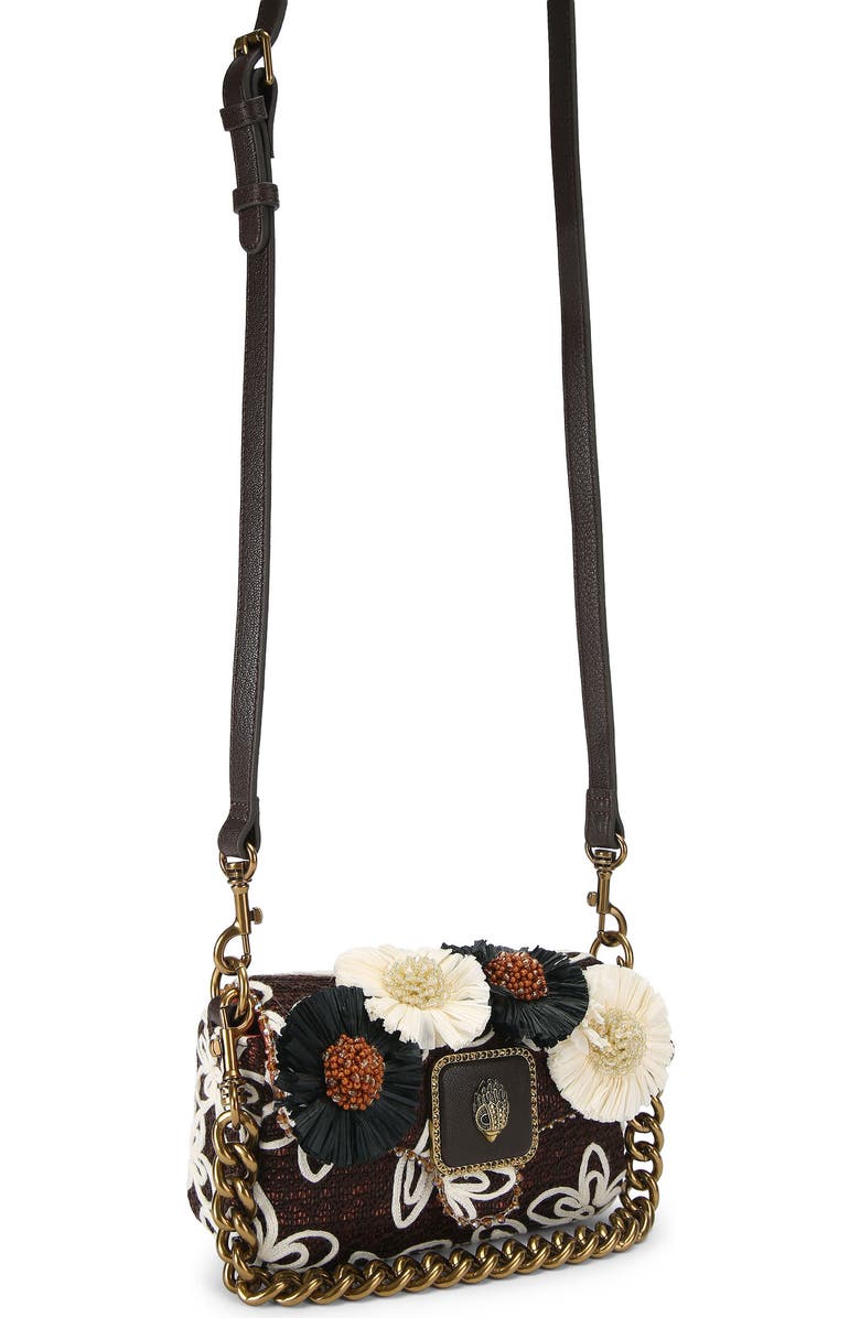 Kurt Geiger London Mini Floral Appliqué Clutch, Alternate, color, Brown