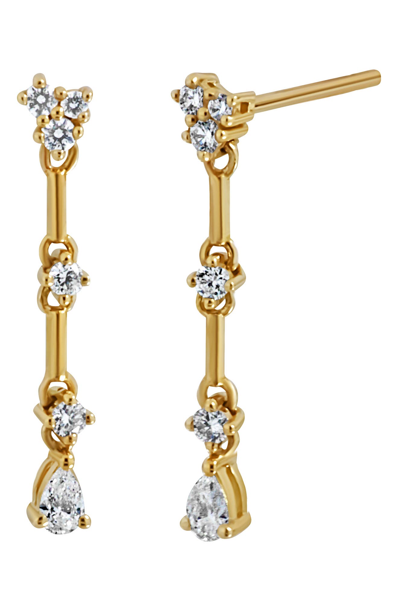 Bony Levy Getty 18K Yellow Gold Diamond Linear Drop Earrings - 0.28ct.