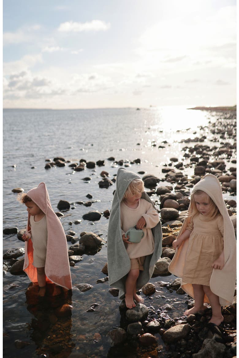Hooded Organic Cotton Towel, Alternate, color, BLUSH