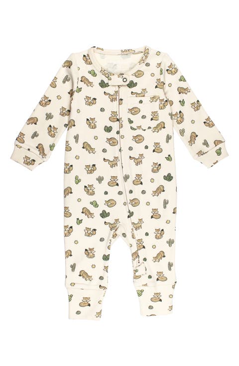 Print Organic Cotton Zip Romper (Baby)