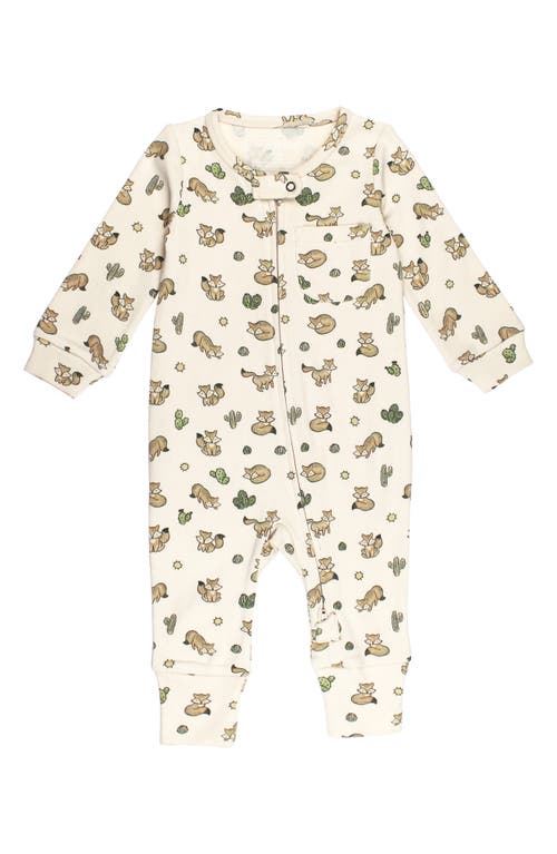 L'ovedbaby Print Organic Cotton Zip Romper In Green