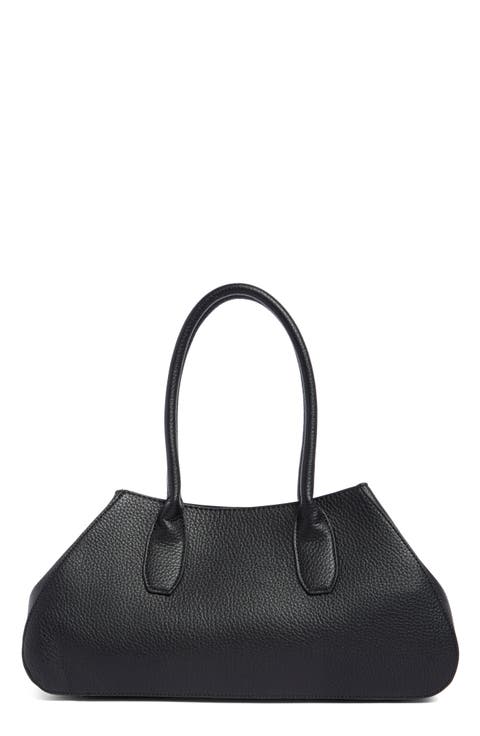 Faux Leather Top Handle Satchel