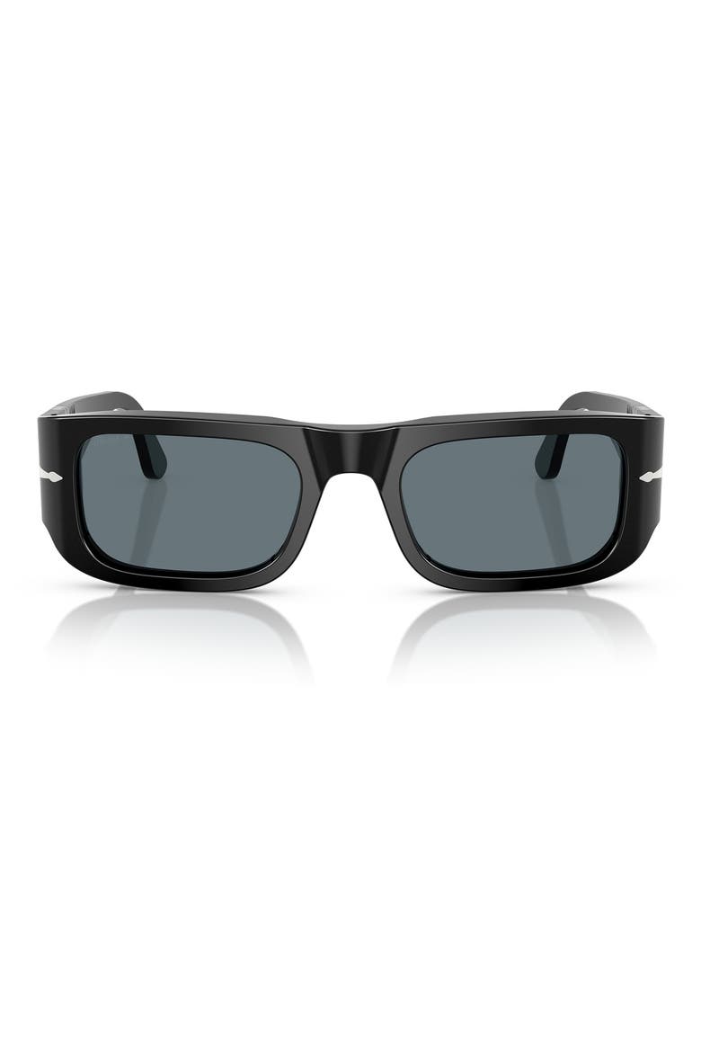 55mm Polarized Pillow Sunglasses, Main, color, BLACK