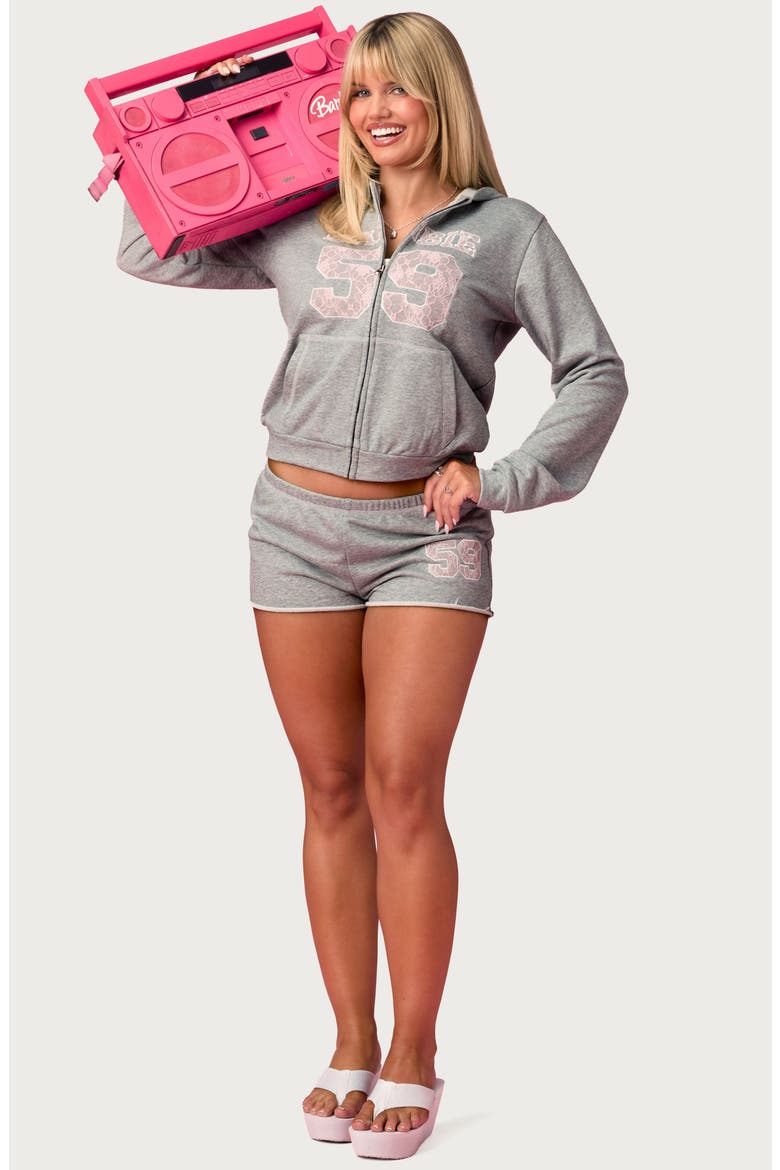 x Barbie™ Team Barbie Terry Hoodie, Alternate, color, LIGHT-GRAY-MELANGE