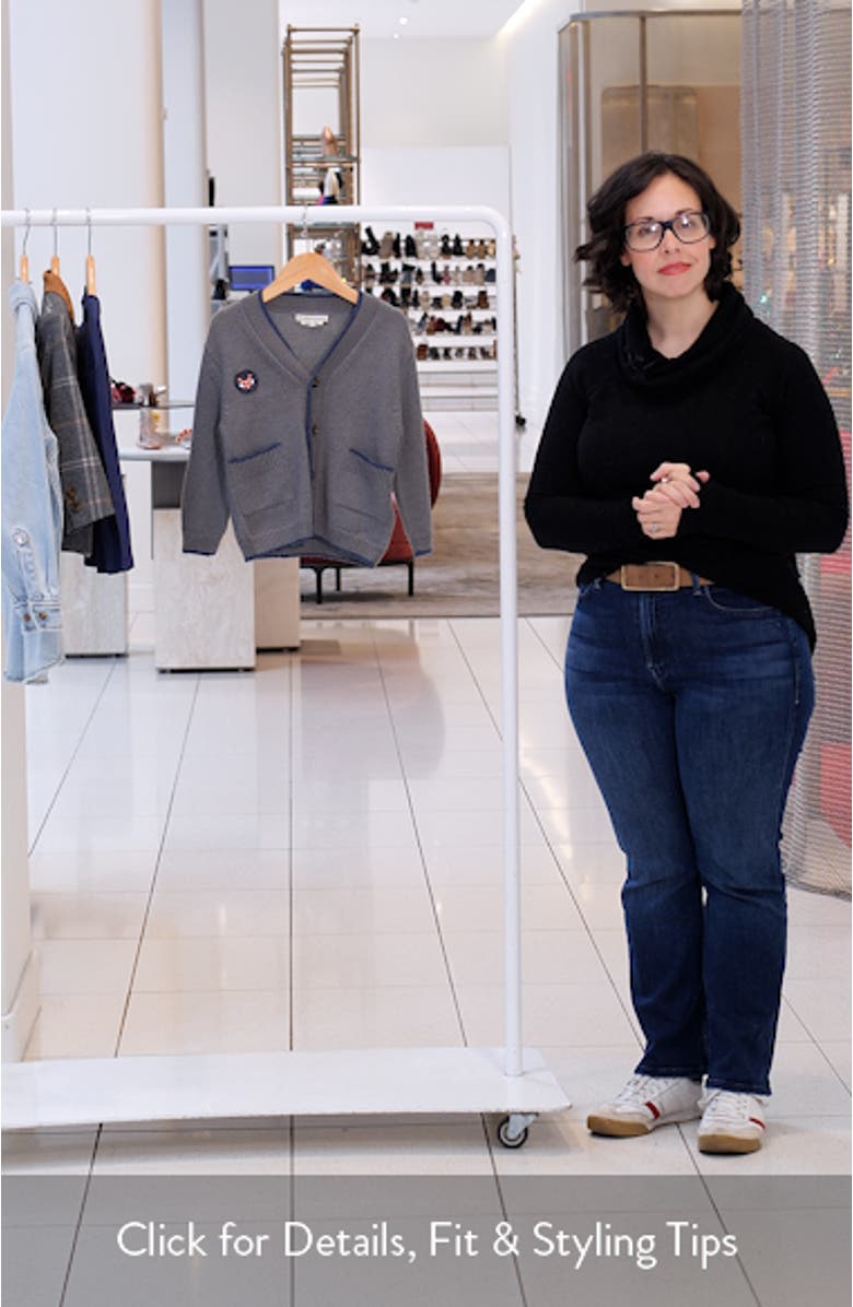 Kids' Fox Patch Alpaca Blend Cardigan, sales video thumbnail