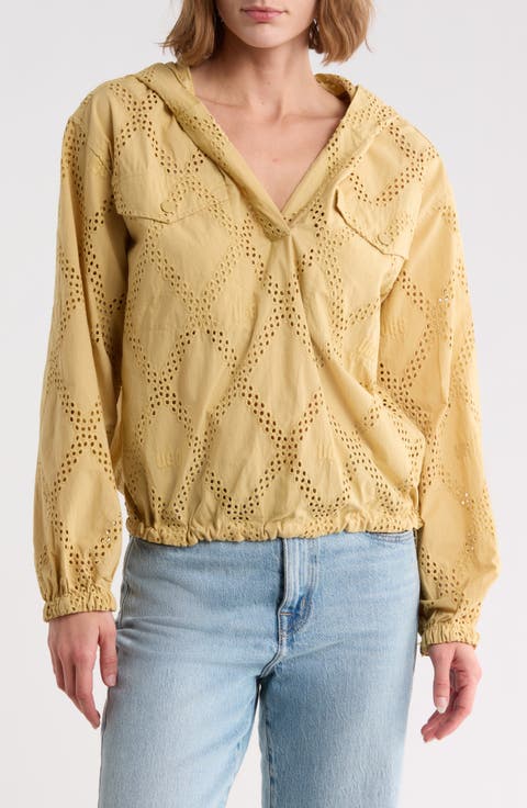 Jessamine Eyelet Hooded Pullover