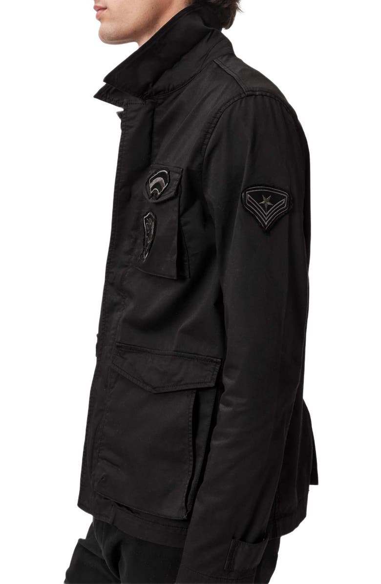 John Varvatos Kade Patch Field Jacket, Alternate, color, Black