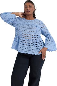 June + Vie Flounce Peplum Top