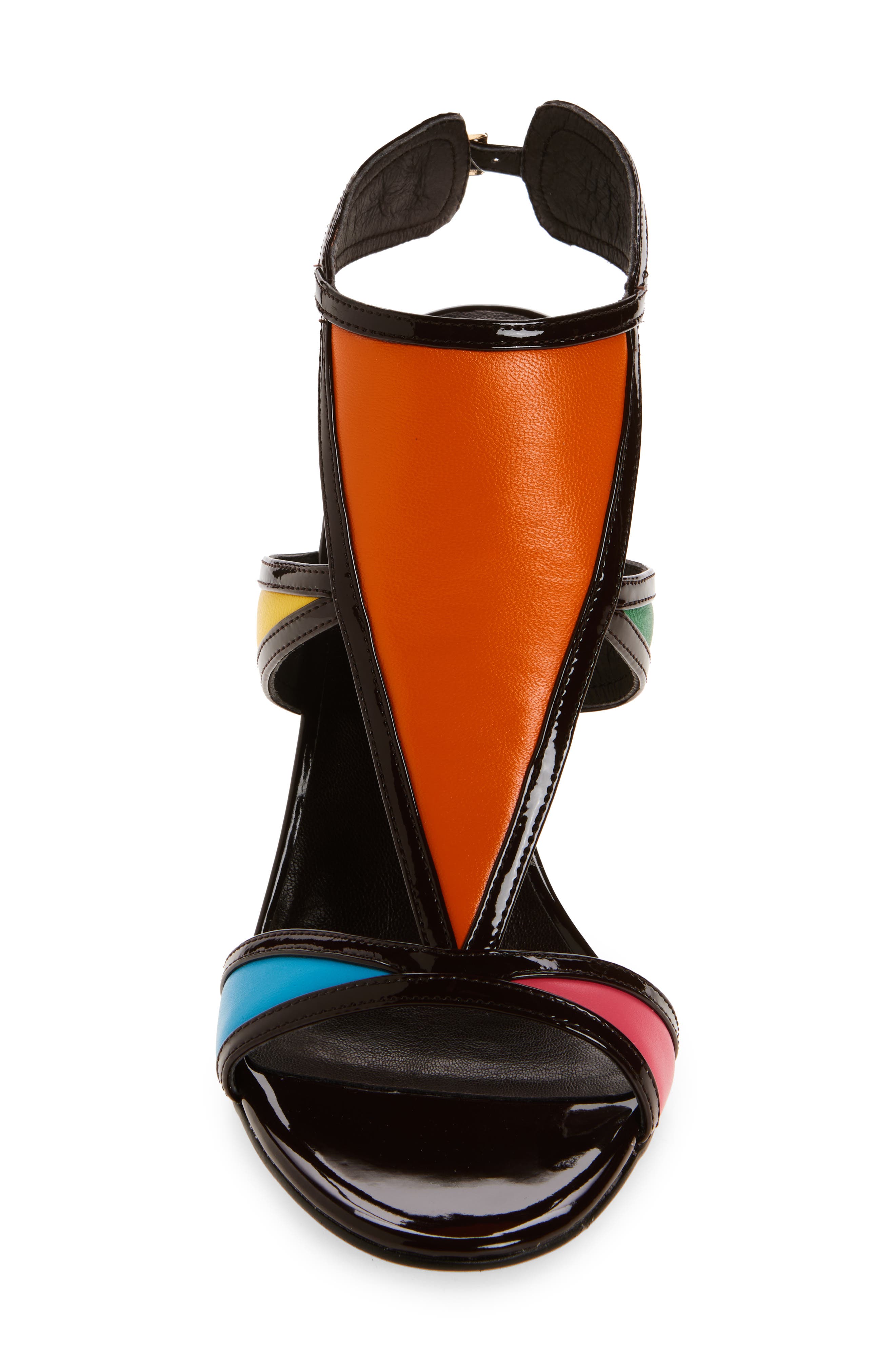 Jeffrey Campbell Kaleido Ankle Strap Sandal, Alternate, color, Brown Patent Multi