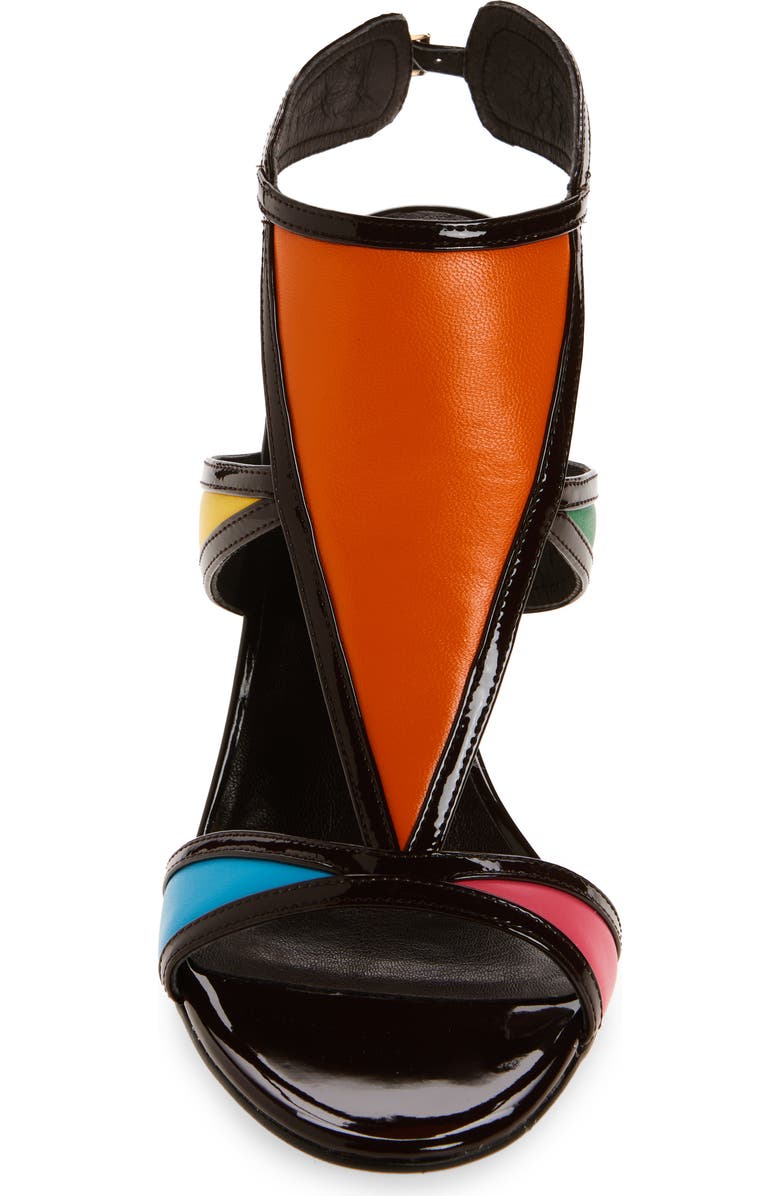 Jeffrey Campbell Kaleido Ankle Strap Sandal, Alternate, color, Brown Patent Multi
