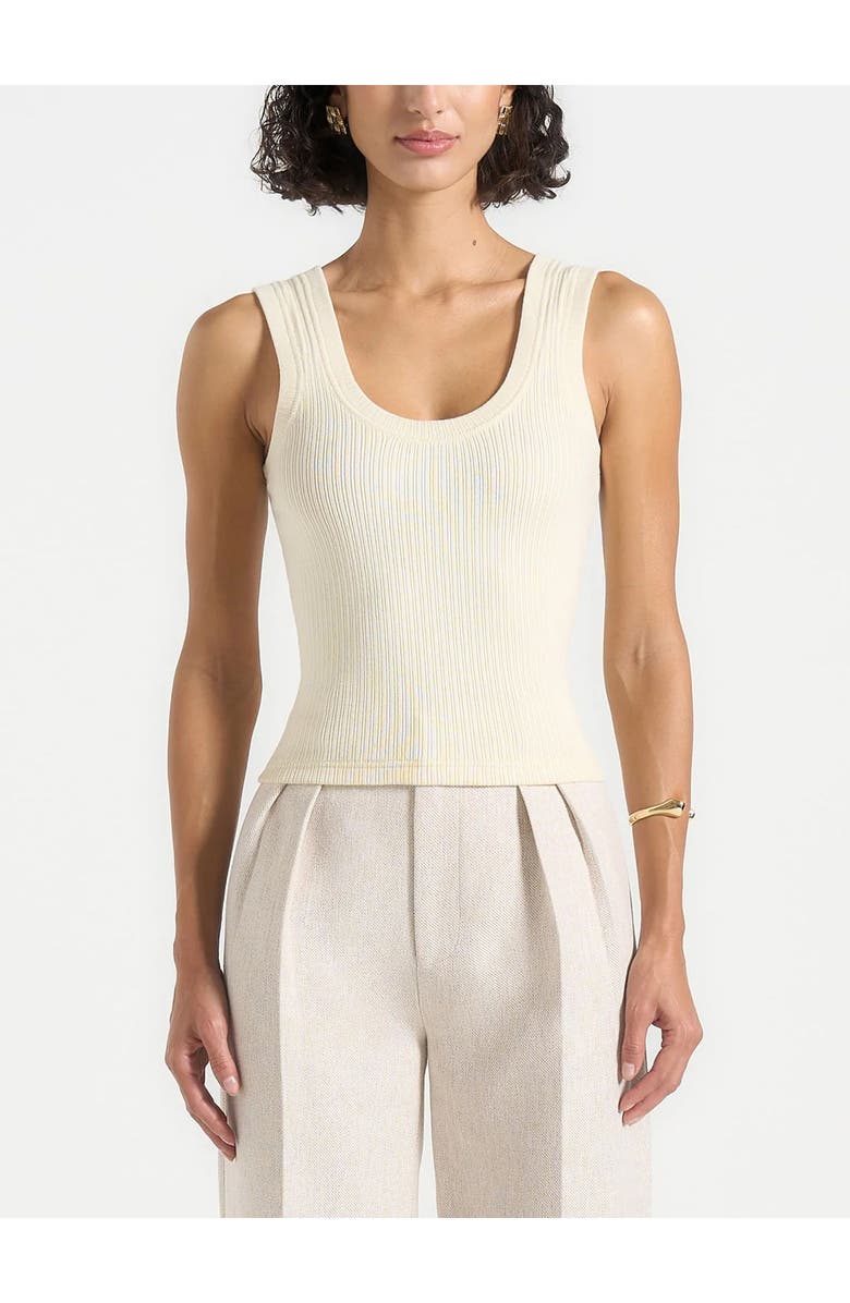 Manière De Voir Liane Scoop Neck Ribbed Vest, Alternate, color, Cream