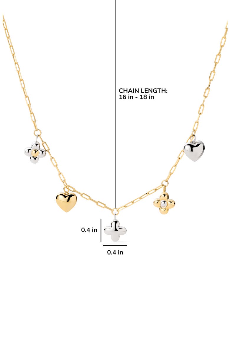 Azura Charm Necklace, Alternate, color, GOLD / SILVER