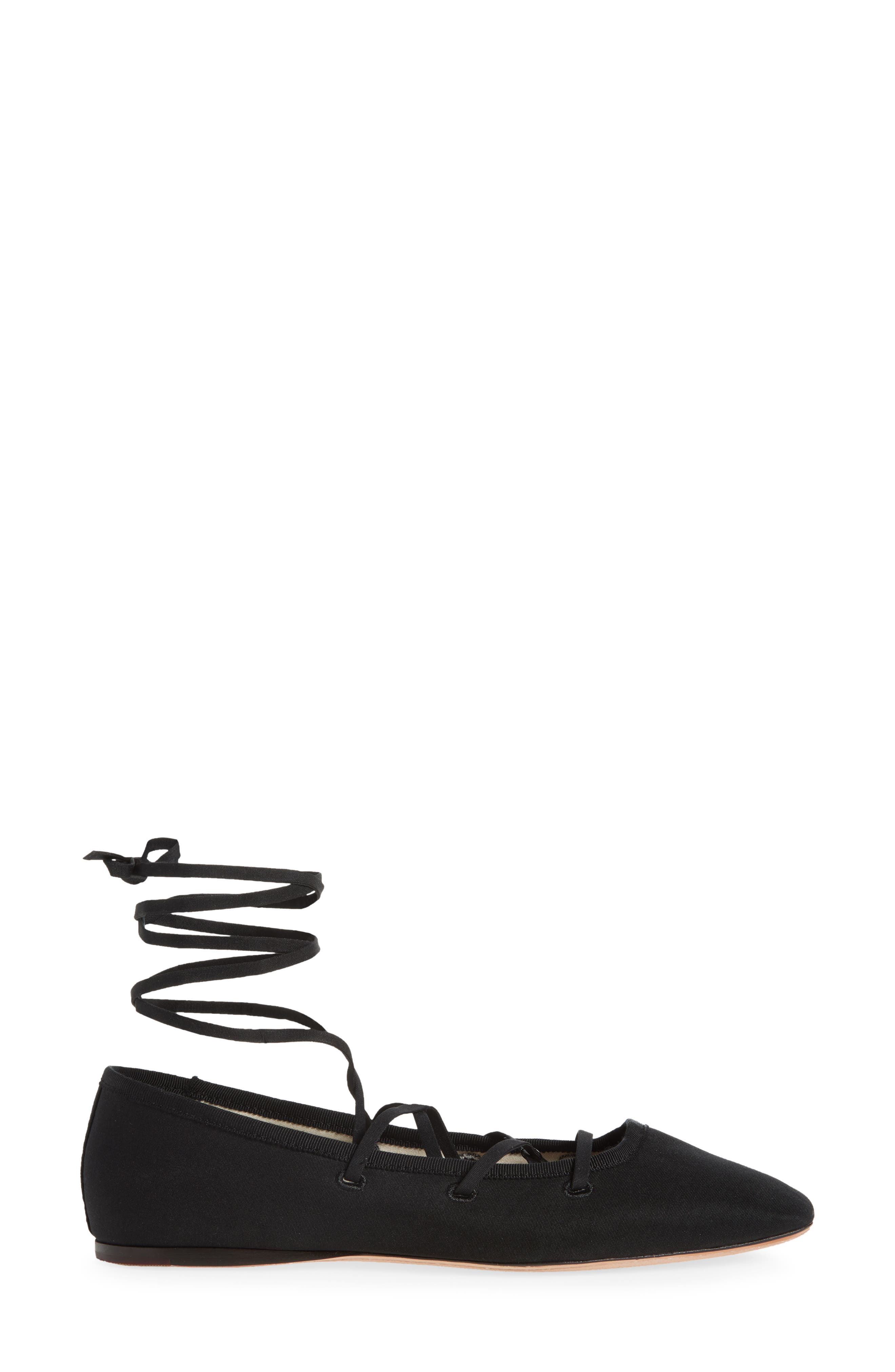 Loeffler Randall Louisa Ankle Wrap Ballet Flat, Alternate, color, Black