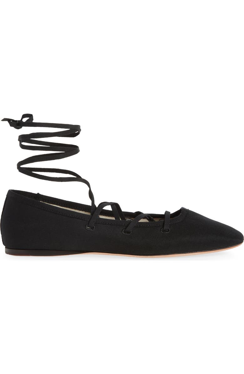 Loeffler Randall Louisa Ankle Wrap Ballet Flat, Alternate, color, Black