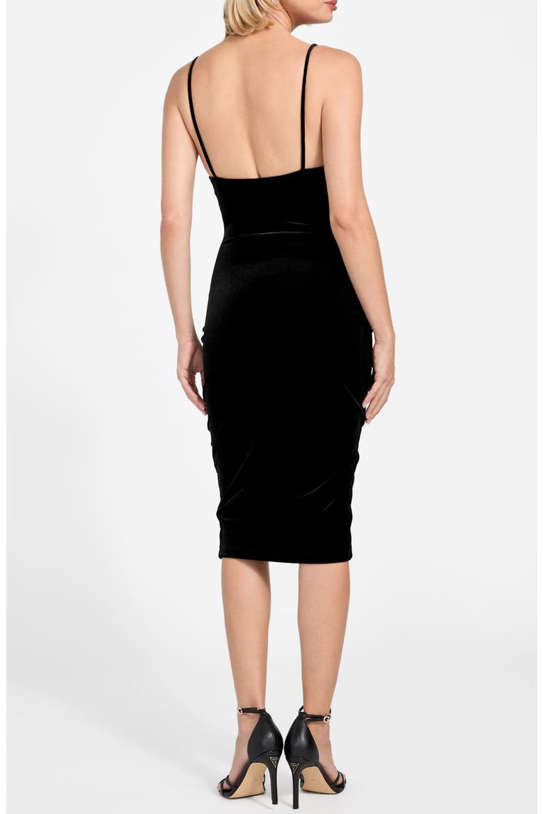 Arya Velvet Cowl Neck Dress, Alternate, color, BLACK