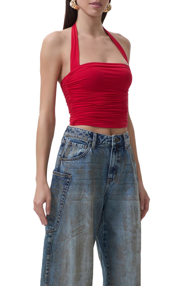 Aryana Knit Halter Top, Main, color, KISS RED