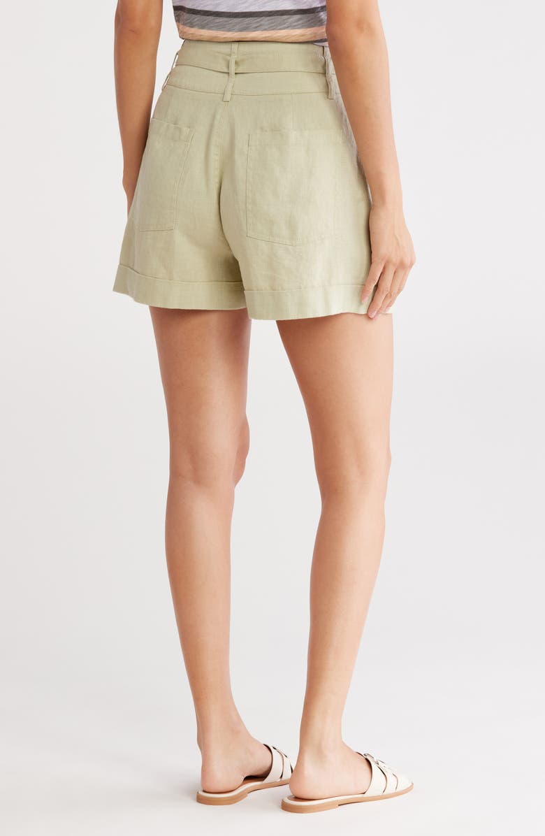 ATM Anthony Thomas Melillo Heavyweight Linen Belted Shorts, Alternate, color, Morning Mist