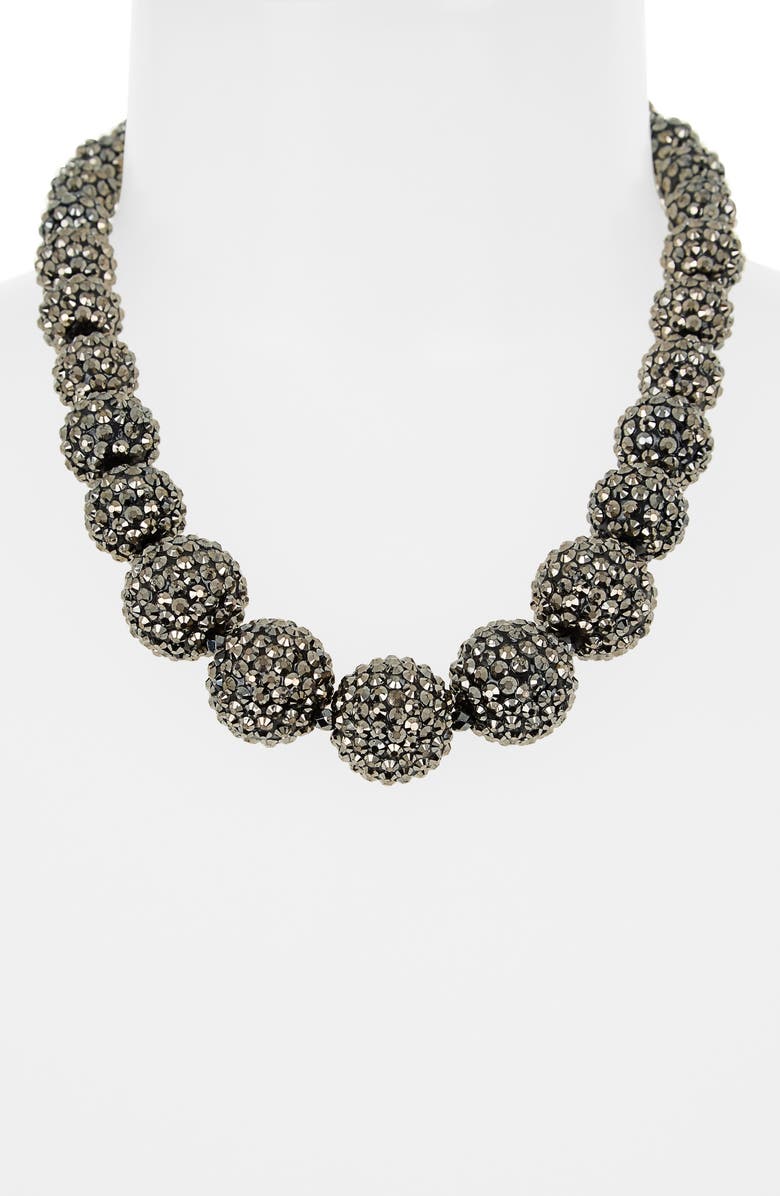 Kenneth Jay Lane Pavé Ball Necklace, Alternate, color, Gun Metal