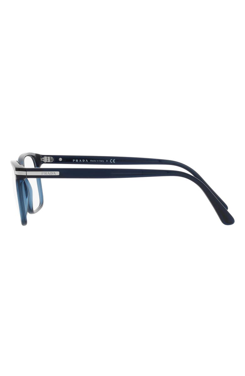 Prada 56mm Rectangular Optical Glasses, Alternate, color, Crystal