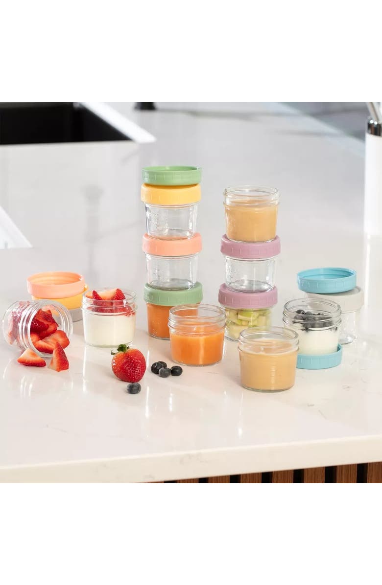 Sperric Glass Baby Food Storage Jars with Compact Baby Food Steamer and Blender Set, Alternate, color, White
