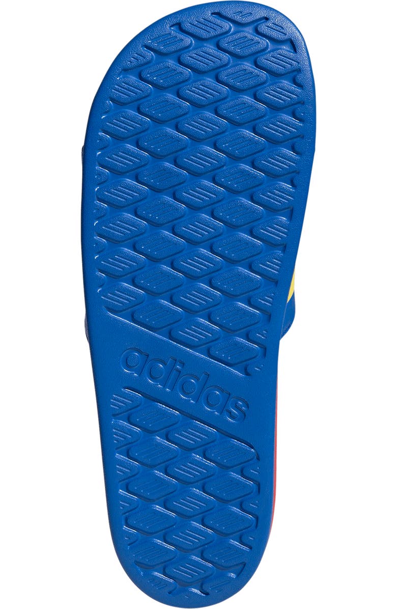 adidas Gender Inclusive Adilette Comfort 2.0 Colombia Slide Sandal, Alternate, color, Glory Blue/ Semi Lucid Red