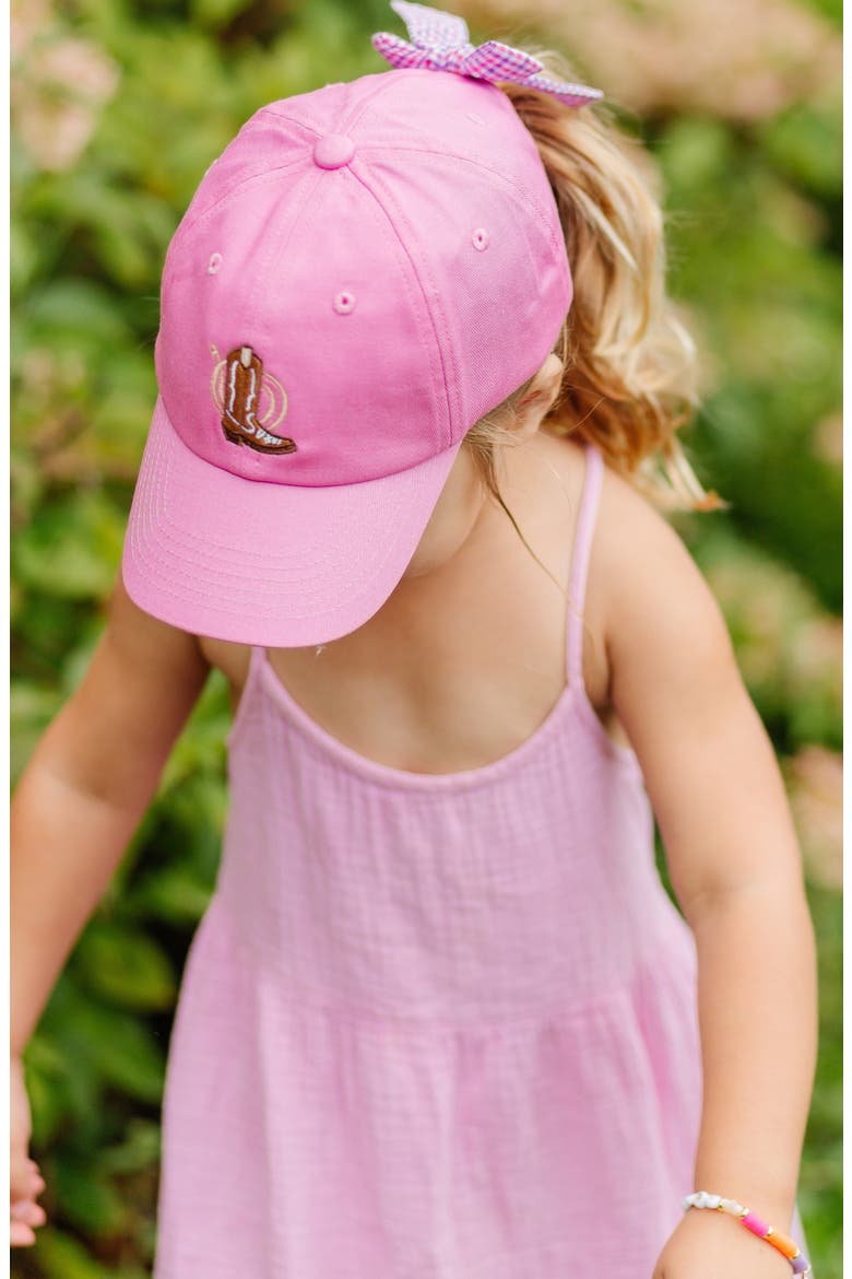Cowboy Boot Twill Bow Baseball Hat, Alternate, color, Magenta