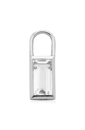 Monica Vinader Baguette Quartz Charm Pendant In Silver