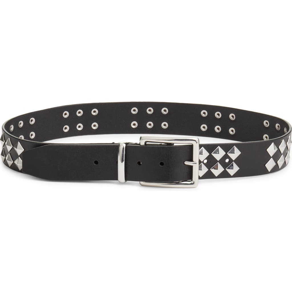 FRAME The Studded Leather Belt in Black at Nordstrom, Size Medium