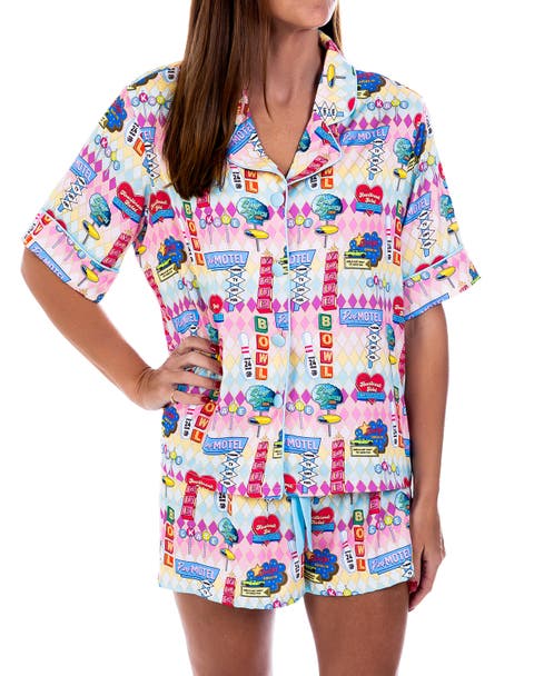 Women's Highway Holiday Silky Short Sleeve Short Set