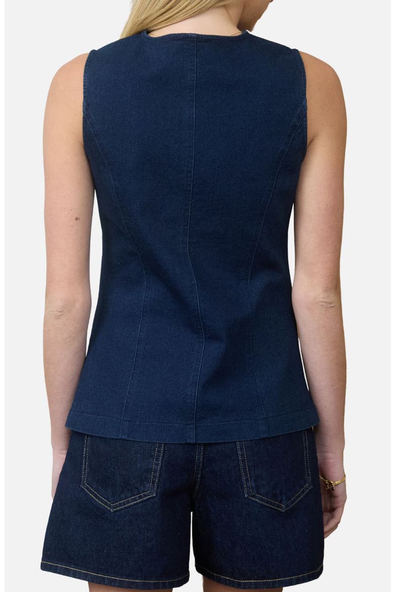 Button Up Vest, Alternate, color, DENIM