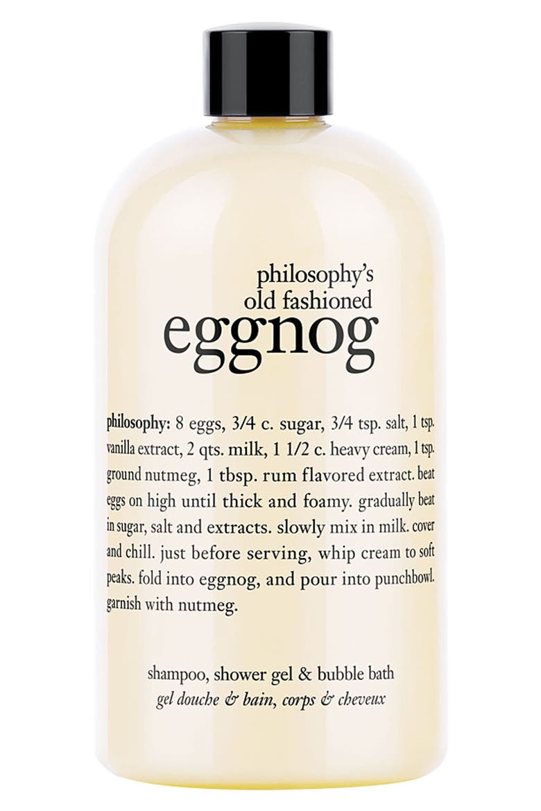 'old fashioned eggnog' shampoo, shower gel & bubble bath, Main, color, NO COLOR