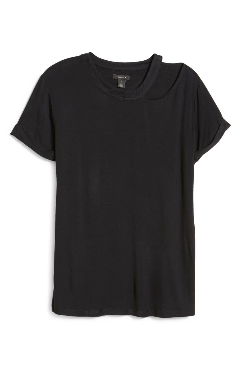 Halogen<sup>®</sup> Cutout Detail T-Shirt, Alternate, color,