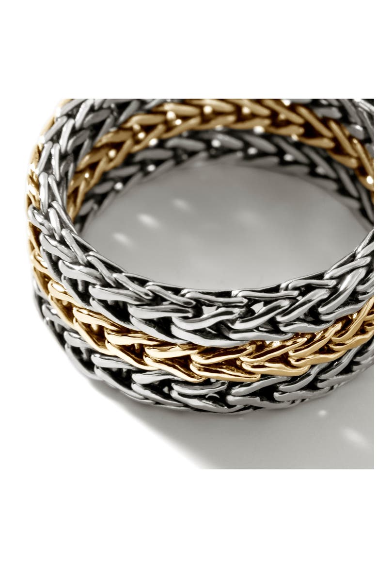 Rata Chain Ring, Wide, 9mm, Alternate, color, SILVER/ GOLD